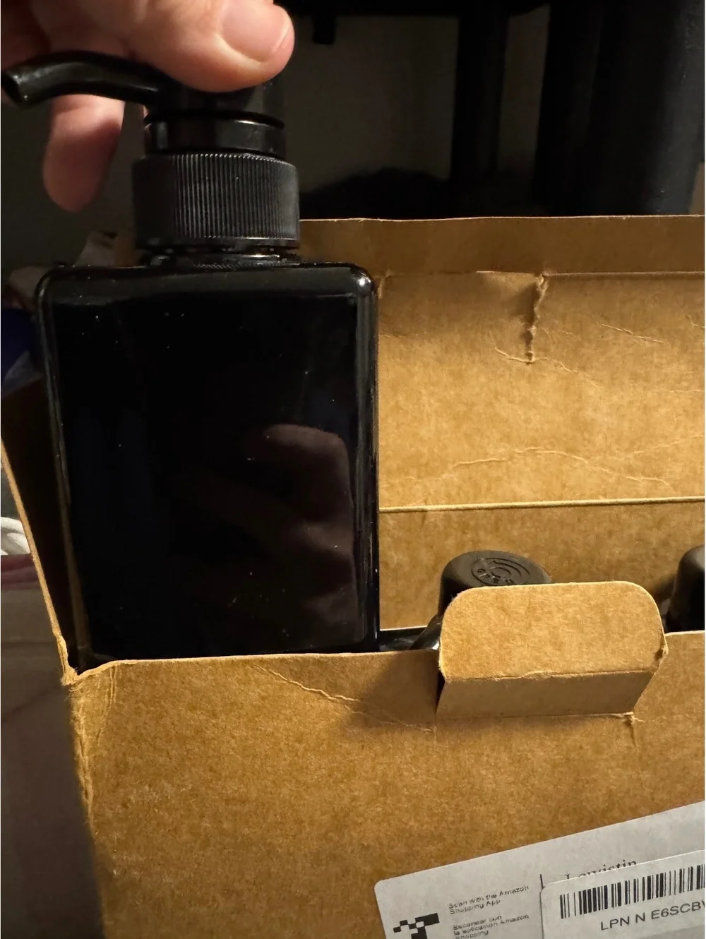 New Set of 3 Black Pump Bottles with Shampoo, Body Wash, and Conditioner Labels